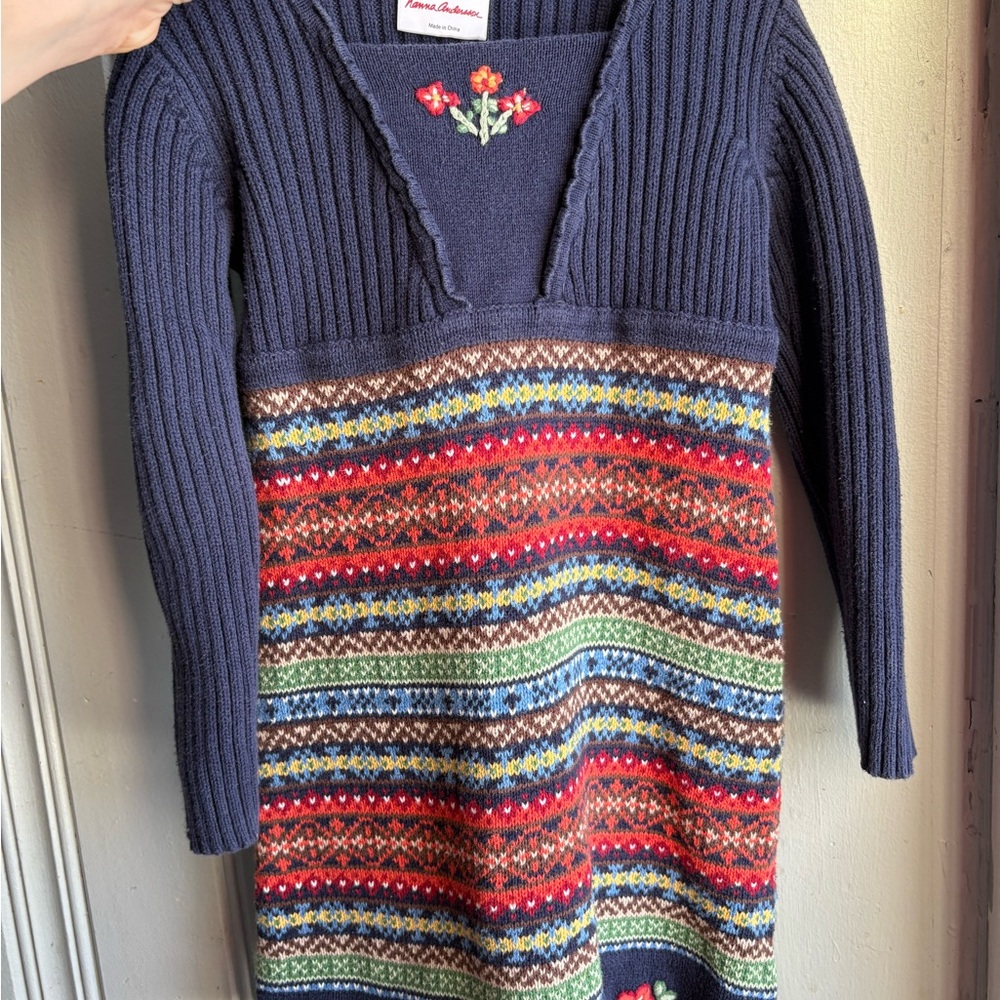 Hanna Andersson Knit Sweater Dress 4-5 Girls